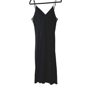 Wild Fable‎ Black Midi Slip Dress Tie Cutout Back Spaghetti Strap Goth Y2K L